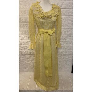 Vintage Makoff Flowy Embroidered Maxi Dress Sz 4 - image 1